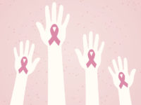 Hands with Pink Breast Cancer Awareness Ribbon
